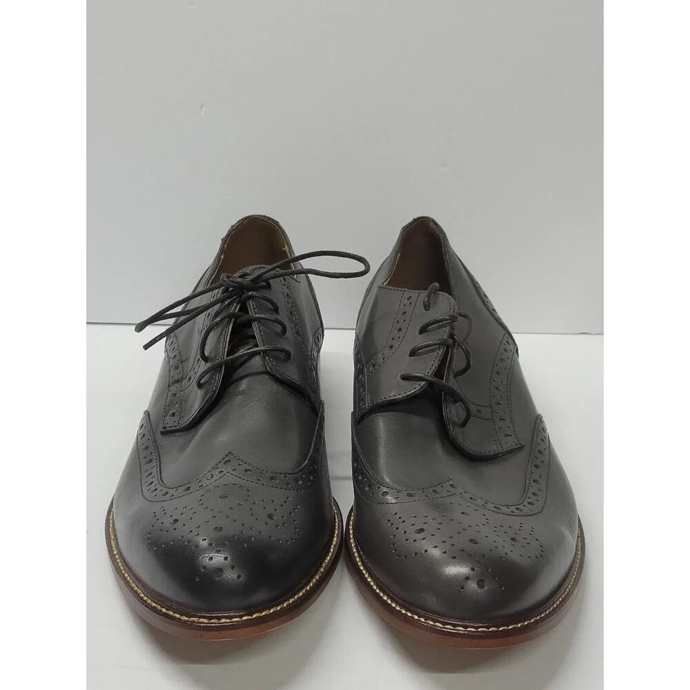 Joseph Abboud Gray  Leather Oxford Dress Shoes Adult Size 12 Mens